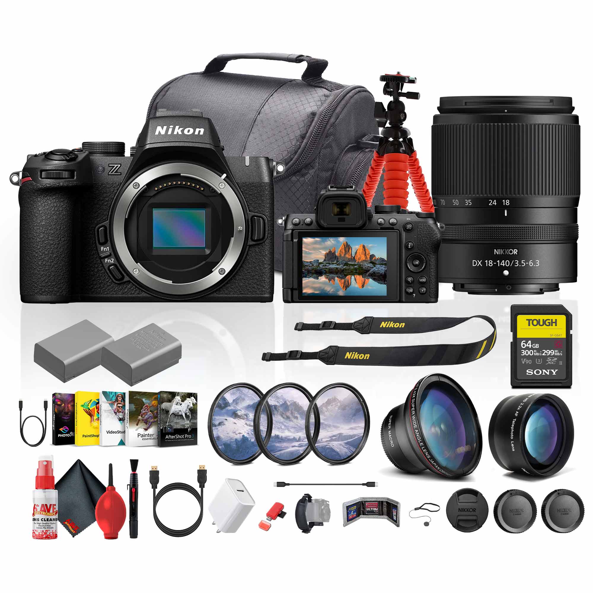 Nikon - Z50 II Lightweight Mirrorless Camera with 18-140mm f/3.5-6.3 Lens Kit - Bundle