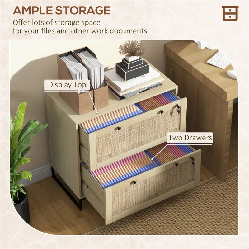 AMPLE STORAGE  
Offer lots of storage space for your files and other work documents  

Display Top  
Two Drawers