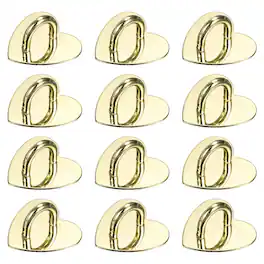 Unique Bargains - Metal Phone Charm Hook 1", 12pcs Adhesive Heart Shaped Finger Grip for Smartphones Keychain Tablet Case Accessories - Gold