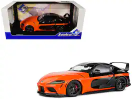 2024 Toyota GR Supra "StreetFighter" 1/18 Diecast Model Car by Solido - Orange and Black