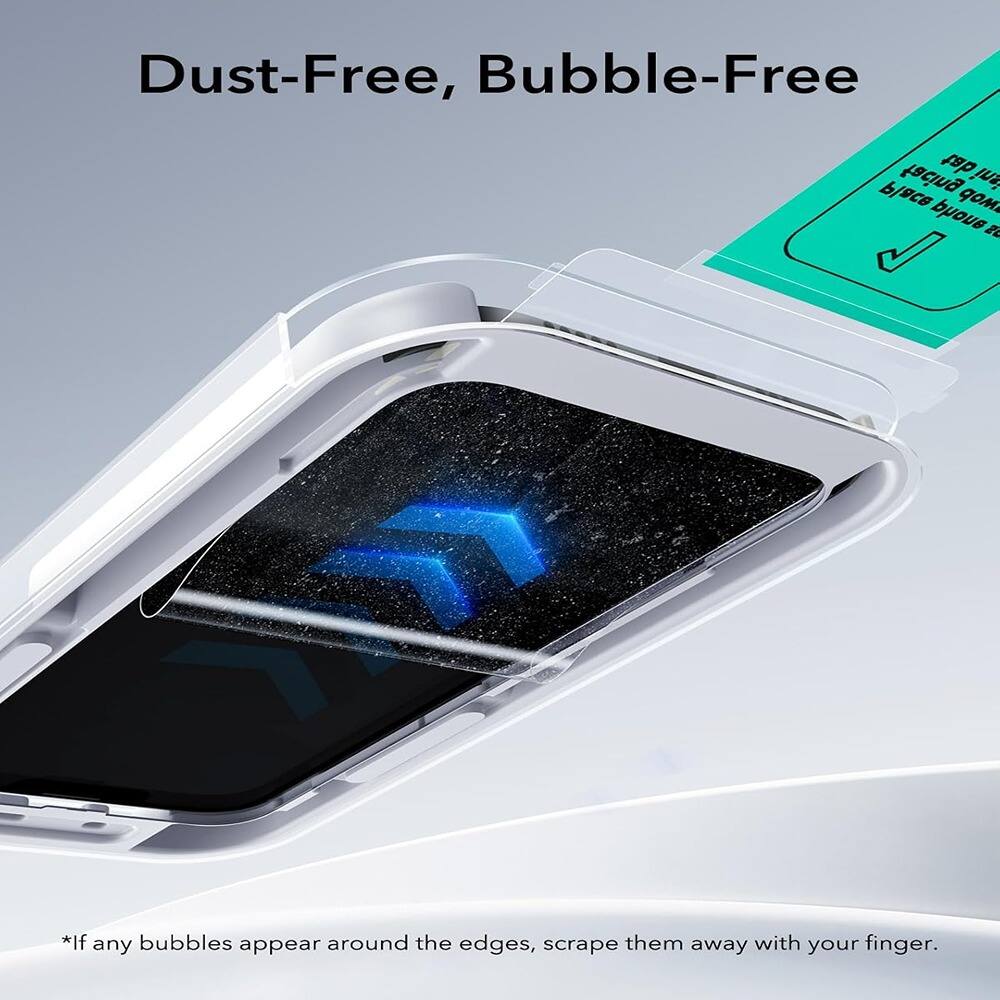 Dust-Free, Bubble-Free

*If any bubbles appear around the edges, scrape them away with your finger.