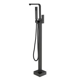 Boyel Living - Modern Single-Handle Freestanding Tub Faucet with Handheld Shower, Water Supply Hoses and Hardware in - Matte Black