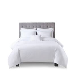 Gracie Mills - Mooney 500 Thread Count Embroidered Cotton Sateen Duvet Cover Set - White