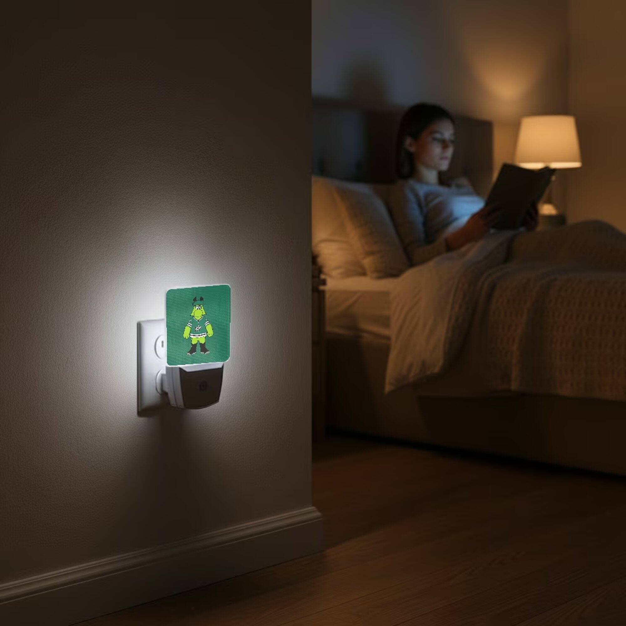 Alt View 3. Keyscaper - Dallas Stars 2-Pack Solid Design Mascot Nightlight Set - White.