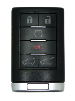 Car Keys Express - Cadillac Keyless Entry Remote - 6 Buttons (Lock, Unlock, Remote Start, Hatch, Hatch Glass, and Panic) - Black