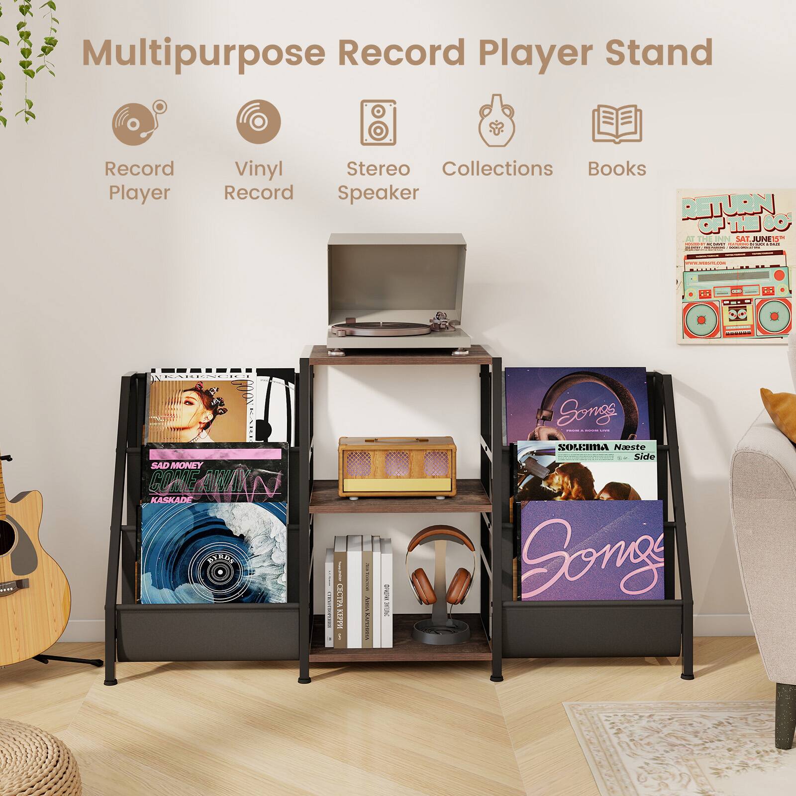 Multipurpose Record Player Stand

Record Player  
Vinyl Record  
Stereo Speaker  
Collections  
Books  

RETURN OF THU8O AT THE SAI JUNE15  

SAD MONEY COME AWAY KASKADE  

Songs  
SOLKIMBA  
Nåeste Side  

Songs