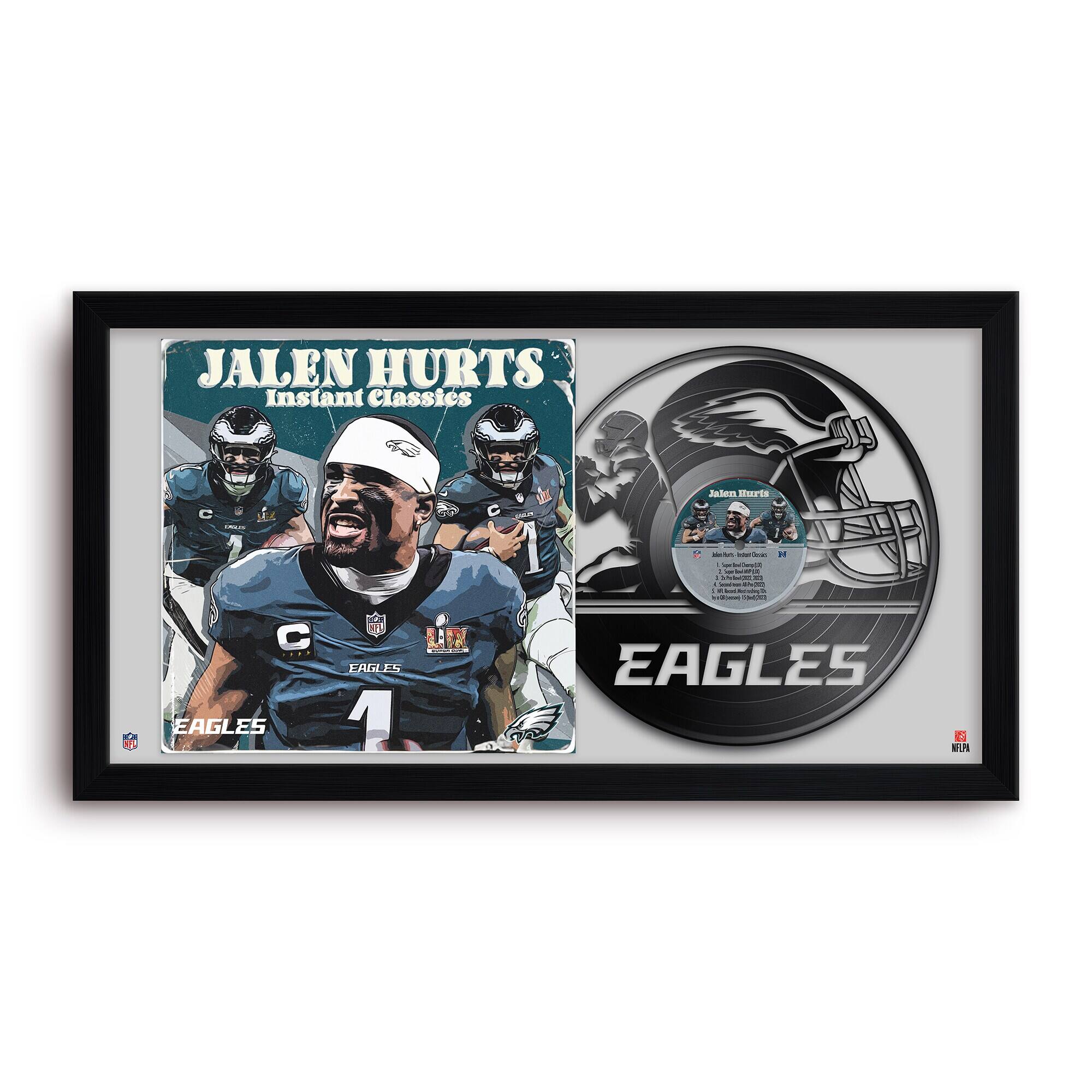 Jalen Hurts Philadelphia Eagles 14" x 26" Framed Art Vinyl Album Print