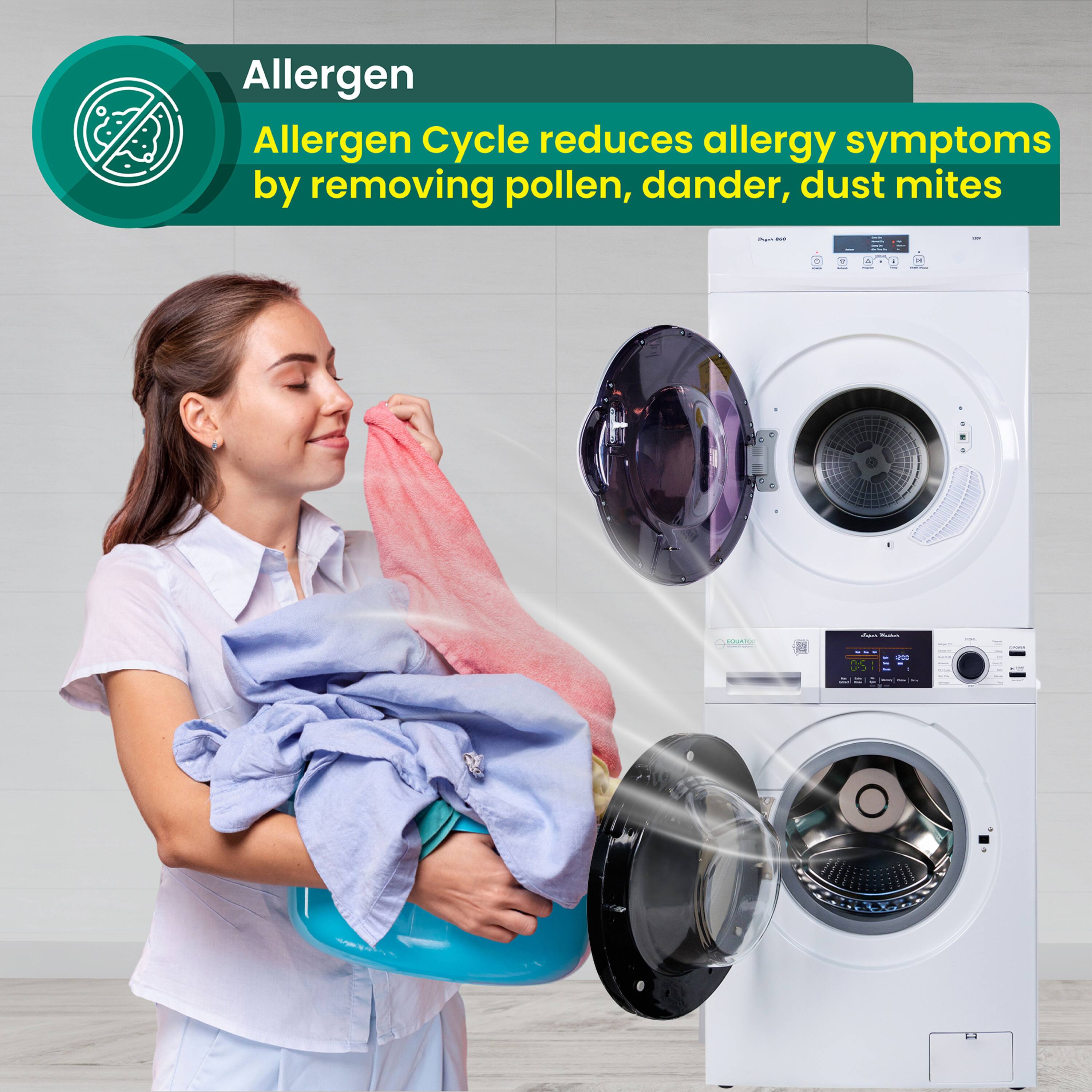 Allergen Cycle reduces allergy symptoms by removing pollen, dander, dust mites