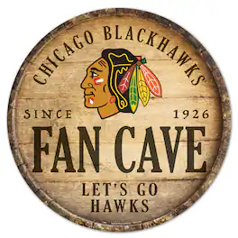 WinCraft - Chicago Blackhawks 14'' Circular Wood Sign - Multicolor