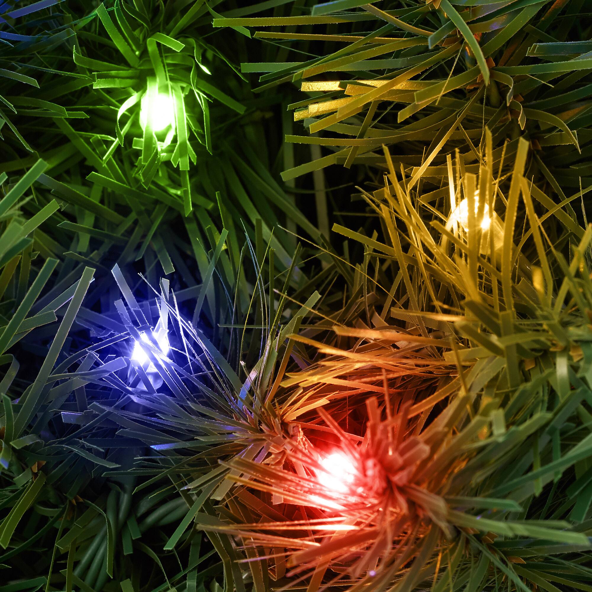 Alt View 5. Casafield - Green Fir Artificial Holiday Christmas Wreath Holiday Décor - Green Multicolor Lights.