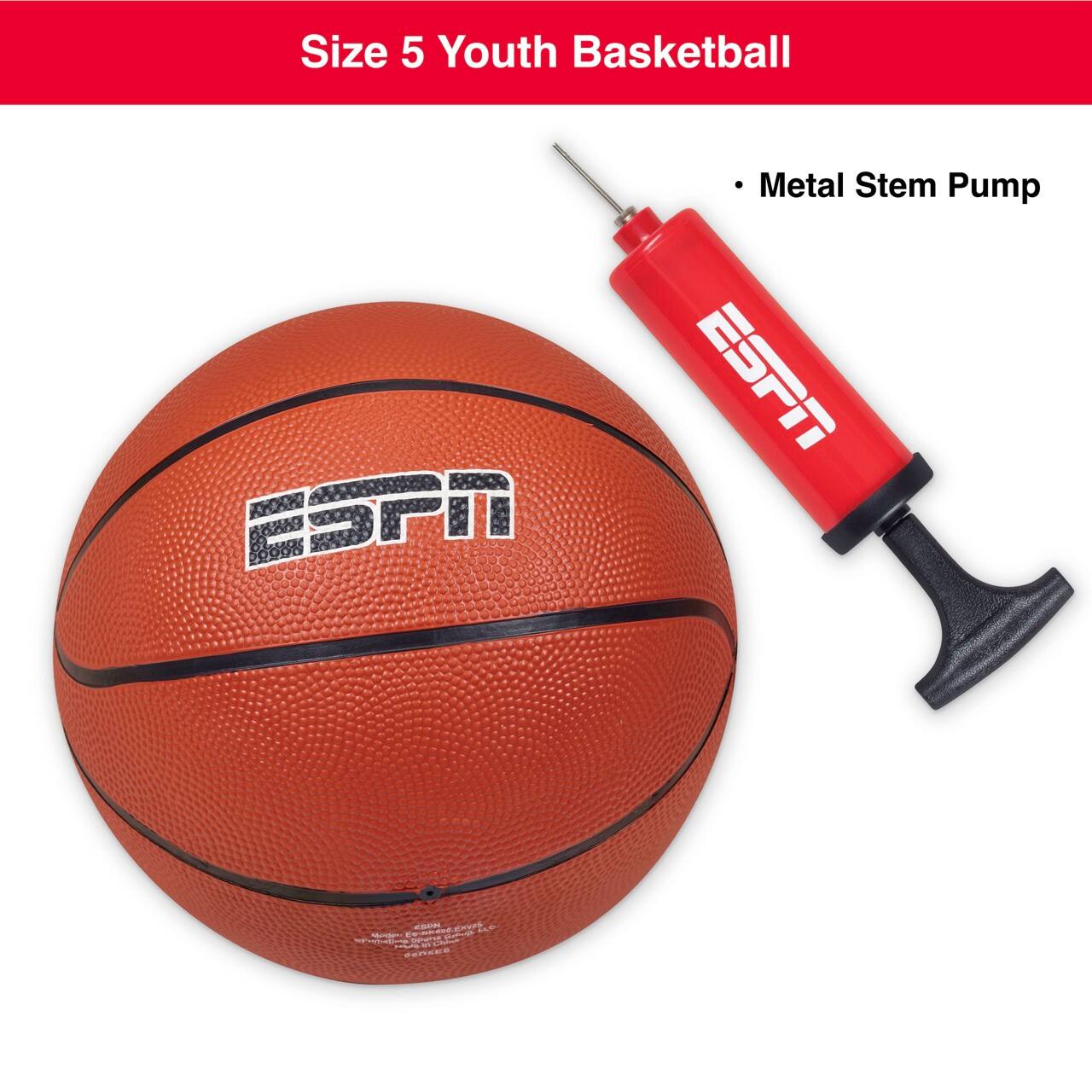 Size 5 Youth Basketball

- Metal Stem Pump