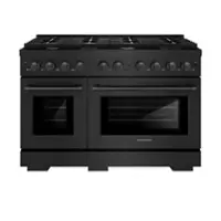 ZLINE - 48" Paramount Double Oven Gas Range in Black Stainless w/ 8 Brass Burners (SGRB-BR-48) - Black Stainless Steel - Front_Zoom