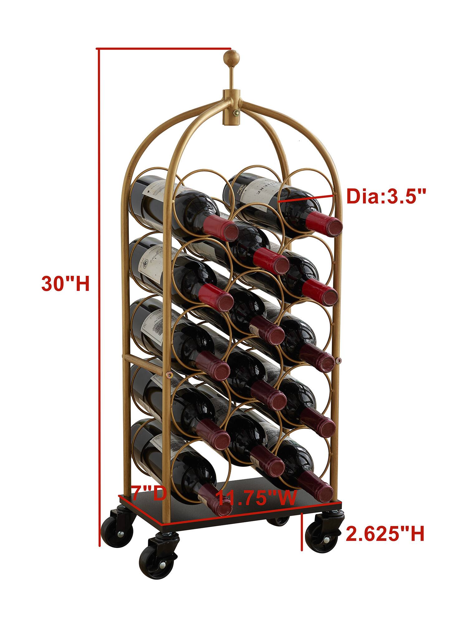 Dia: 3.5"  
30"H  
7"D  
11.75"W  
2.625"H