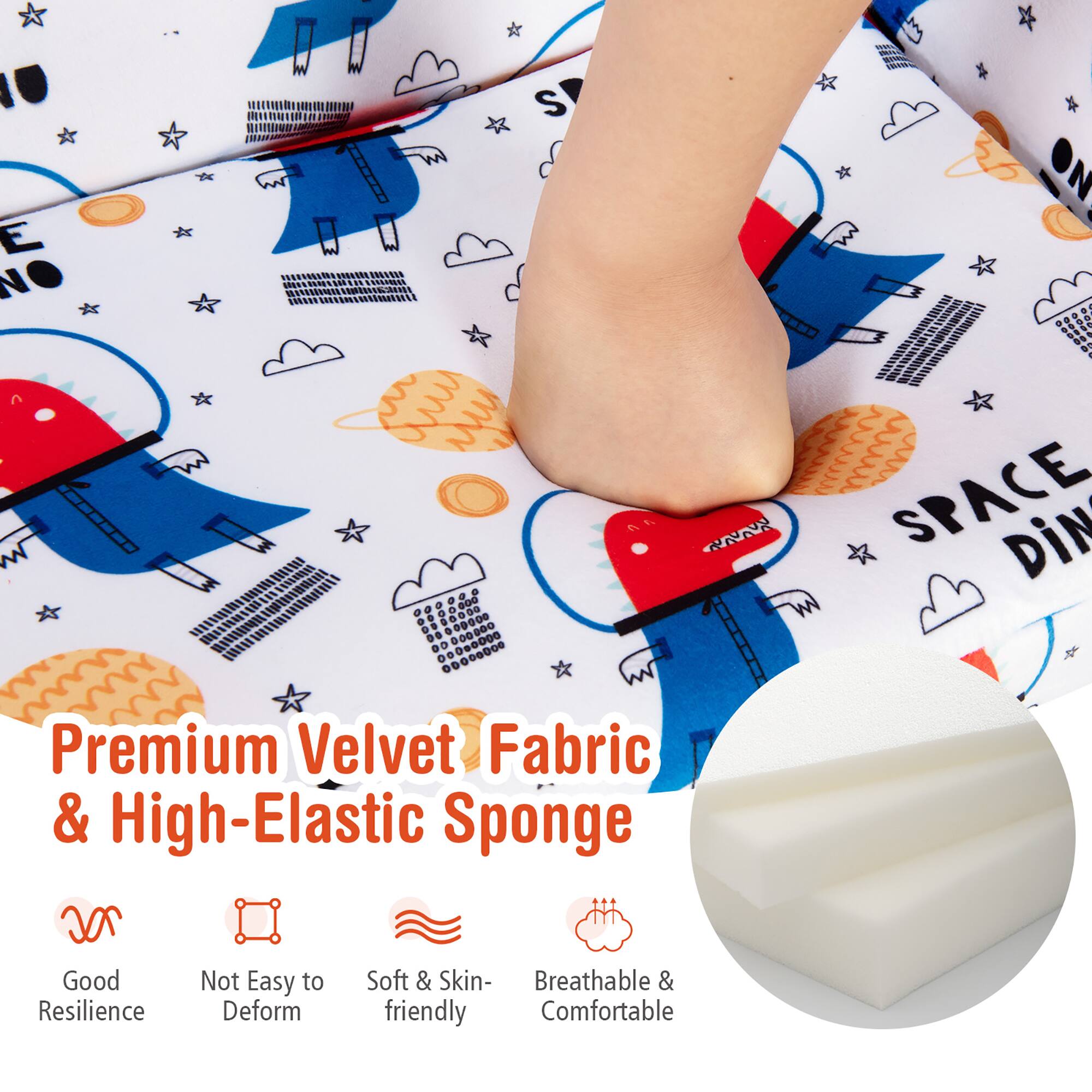 Premium Velvet Fabric & High-Elastic Sponge

- Good Resilience
- Not Easy to Deform
- Soft & Skin-friendly
- Breathable & Comfortable