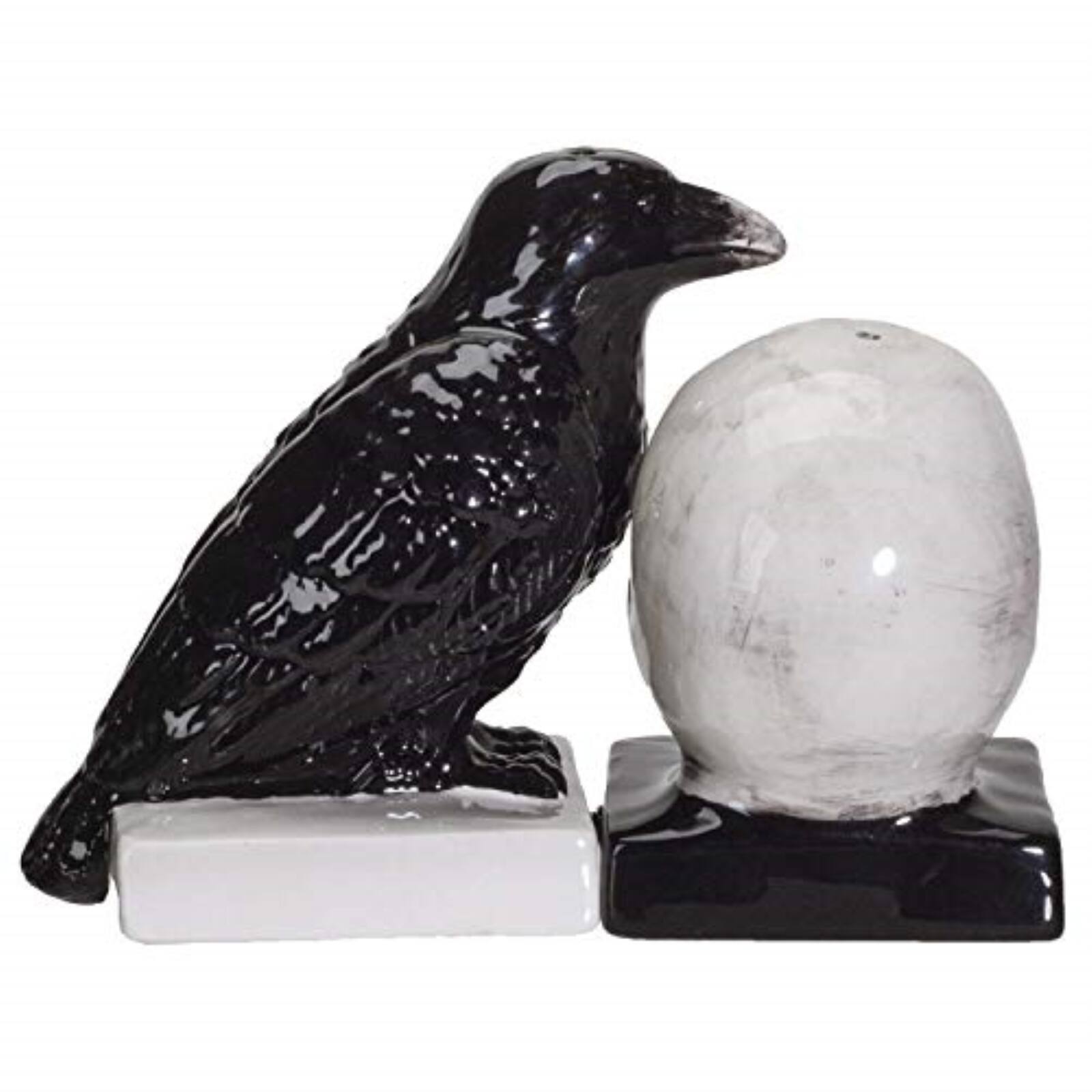 Alt View 1. Pacific Trading - Quoth The Raven Halloween Ceramic Salt and Pepper Shakers Set - Multicolor.