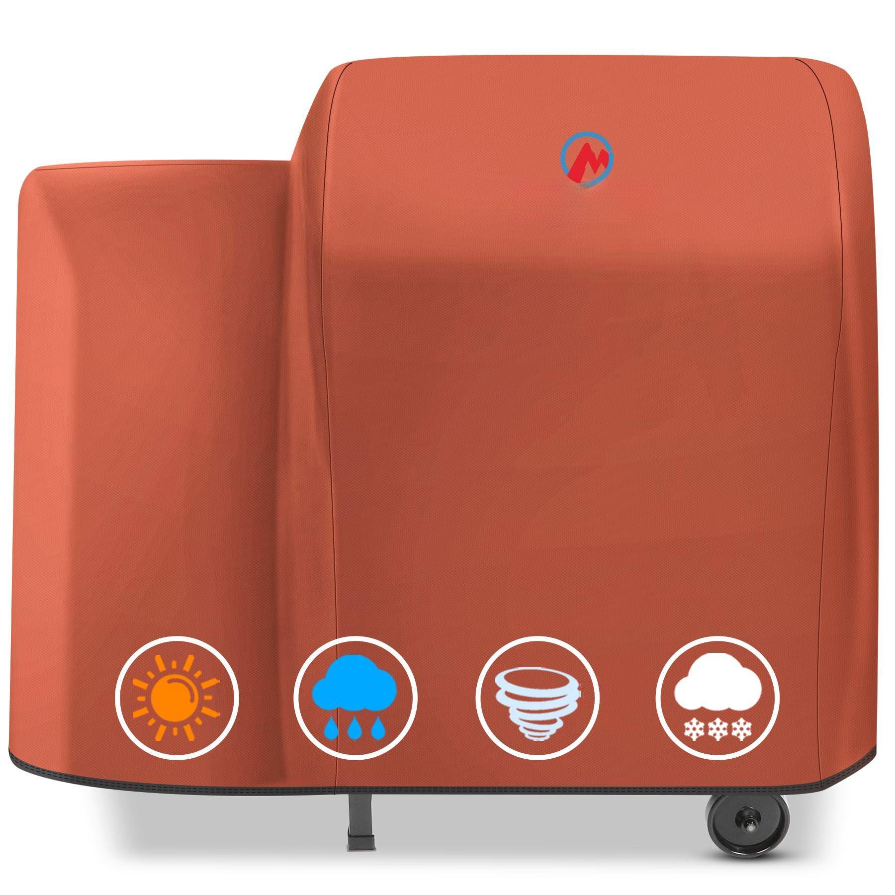 Front. Fabibe - Comnova Grill Cover For Traeger Pro 22 575 Series - 600d Wood Pellet Waterproof Heavy Duty Bbq Treager 22 575 Z Grill... - Orange - Fit Traeger Tailgater 20 Series.