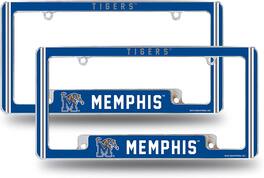 Rico Industries - Memphis NCAA Tigers (Set of 2) Chrome Metal License Plate Frames with Bold Full Frame Design - Multi