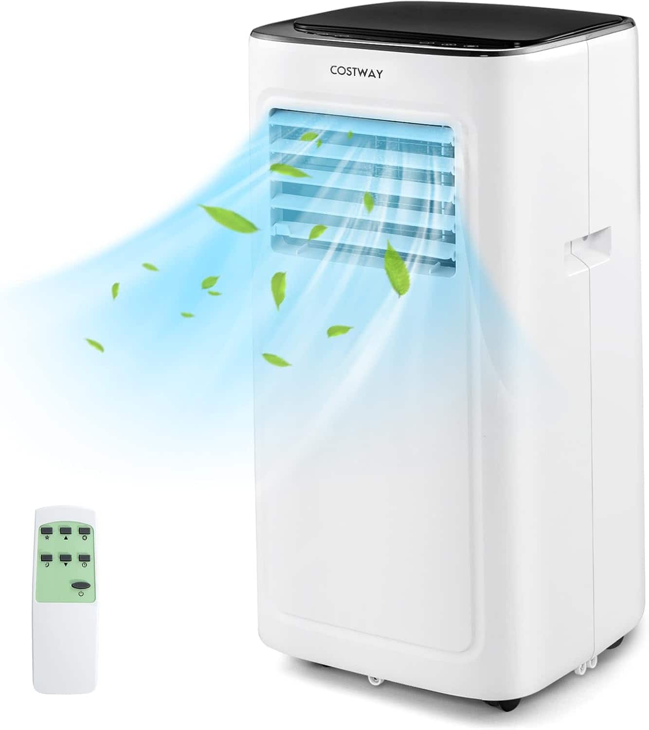 Costway - Portable Air Conditioner 9000 BTU, 3-in-1 AC Cooling Unit with Dehumidifier, 24H Timer, Remote Control - White