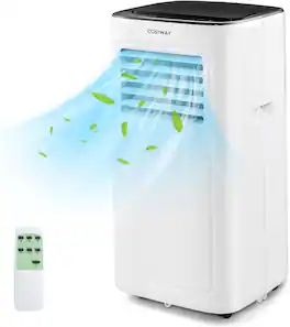 Costway - Portable Air Conditioner 9000 BTU, 3-in-1 AC Cooling Unit with Dehumidifier, 24H Timer, Remote Control - White