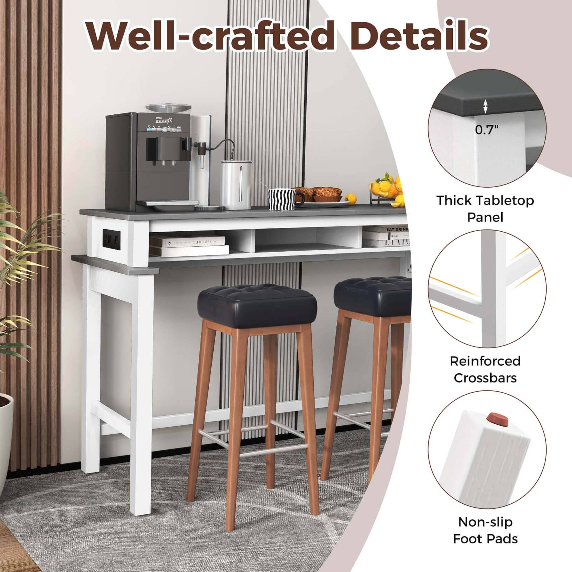 Well-crafted Details ZRONE 0.7" Thick Tabletop Panel Reinforced Crossbars Non-slip Foot Pads