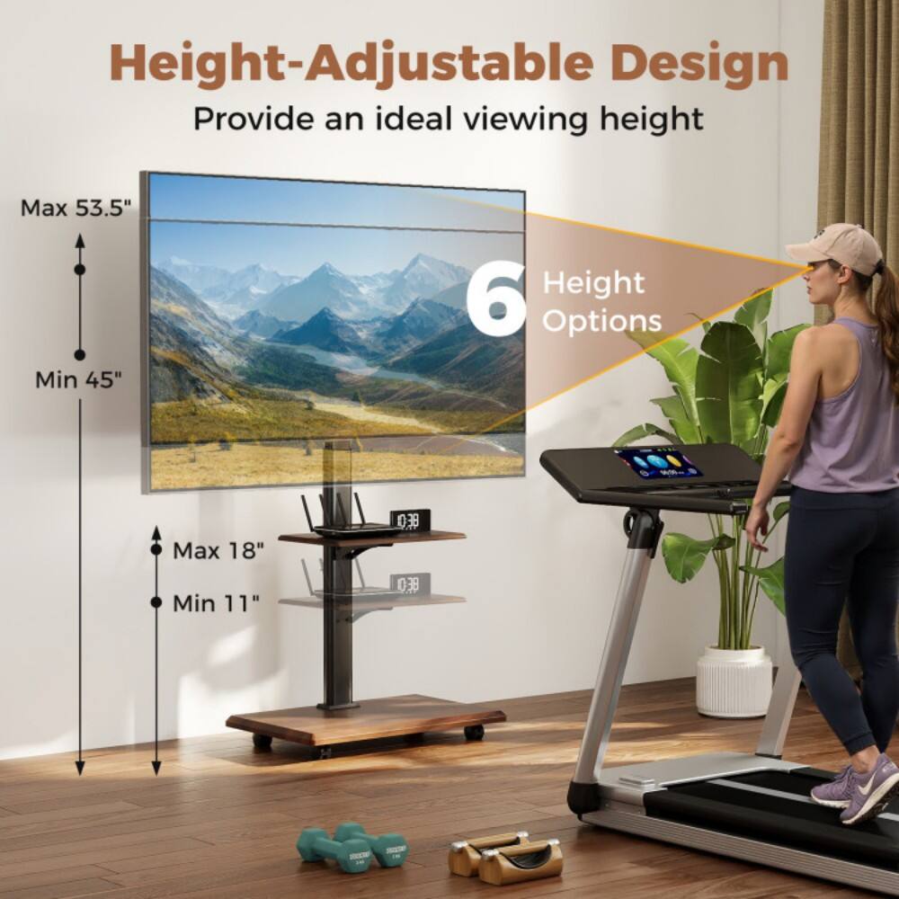 Height-Adjustable Design  
Provide an ideal viewing height  
Max 53.5"  
Min 45"  
6 Height Options  
Max 18"  
Min 11"