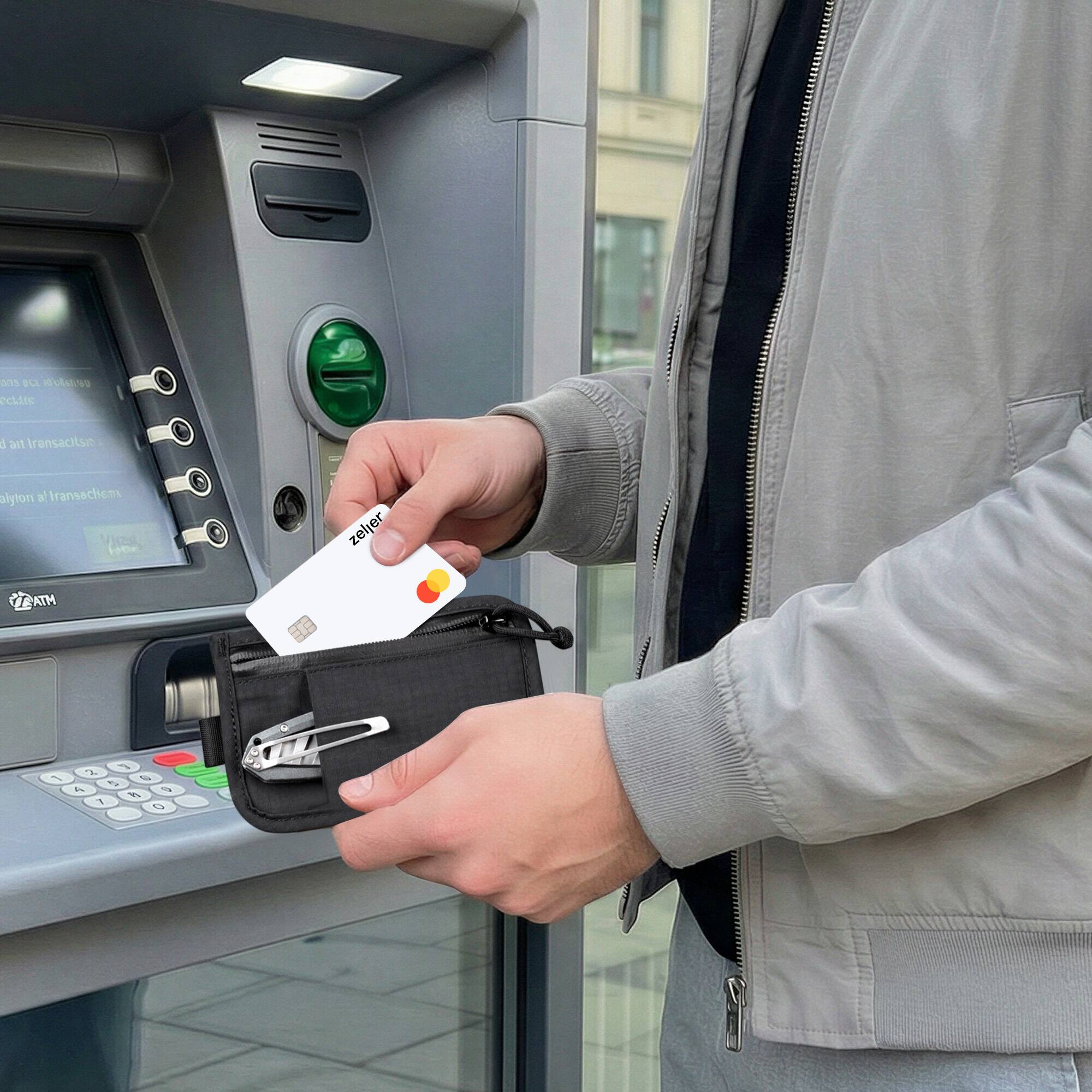The text on the image reads:

"ATM
Zeller

Vest O zeljer ATM ATH I - L. - 1 t T V

an s egaald eclits d al Iransacitse alyton al transactiom Viest O zeljer ATM ATH I - L. - 1 t T V"