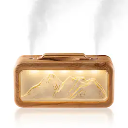 Cluzine - Humidifier Snow Mountain Design Large Capacity Dual Spray Large Mist Ambient Night Light Aroma Diffuser Home Bedroom - Wood