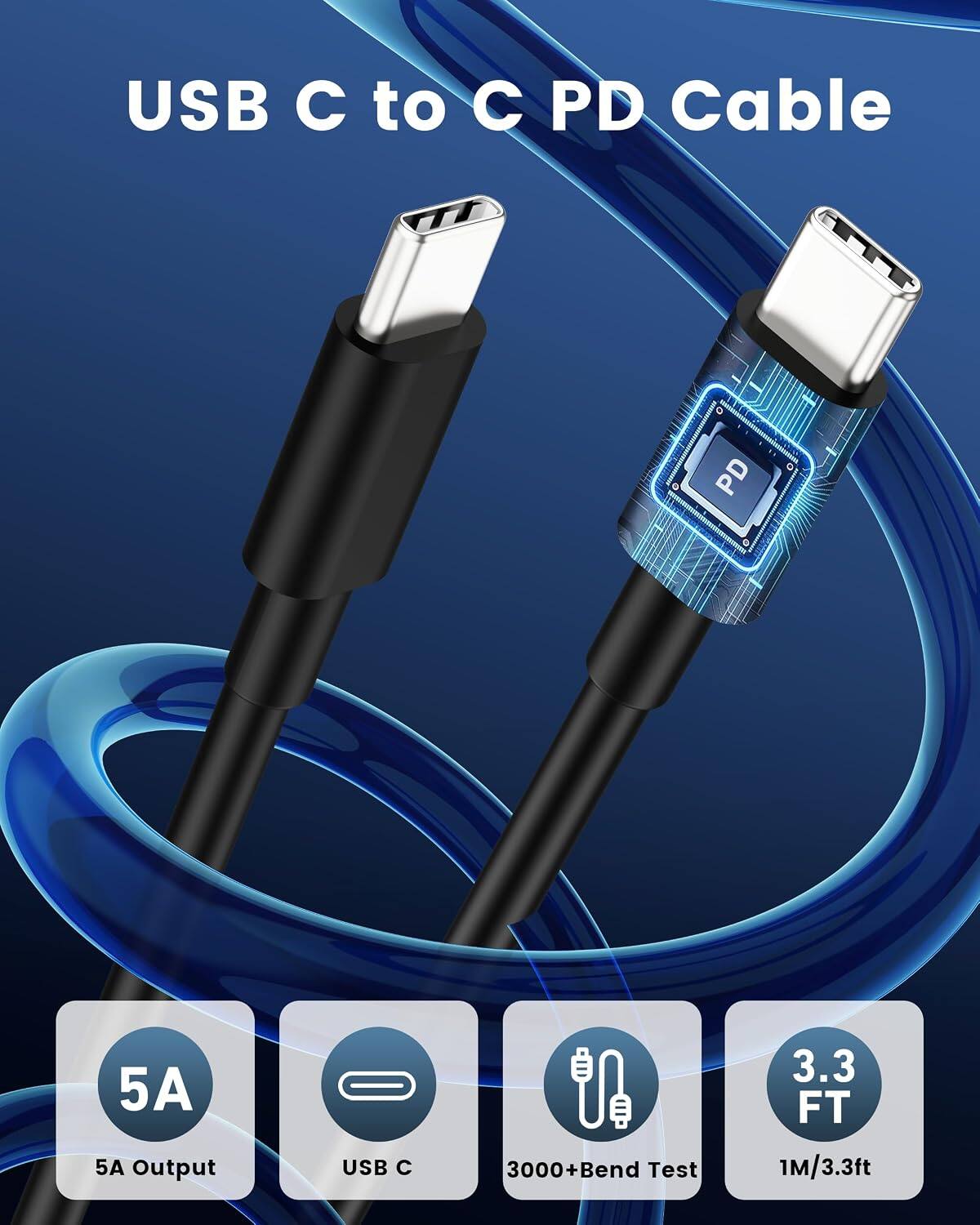 USB C to C PD Cable

5A Output
USB C
3000+Bend Test
1M/3.3ft