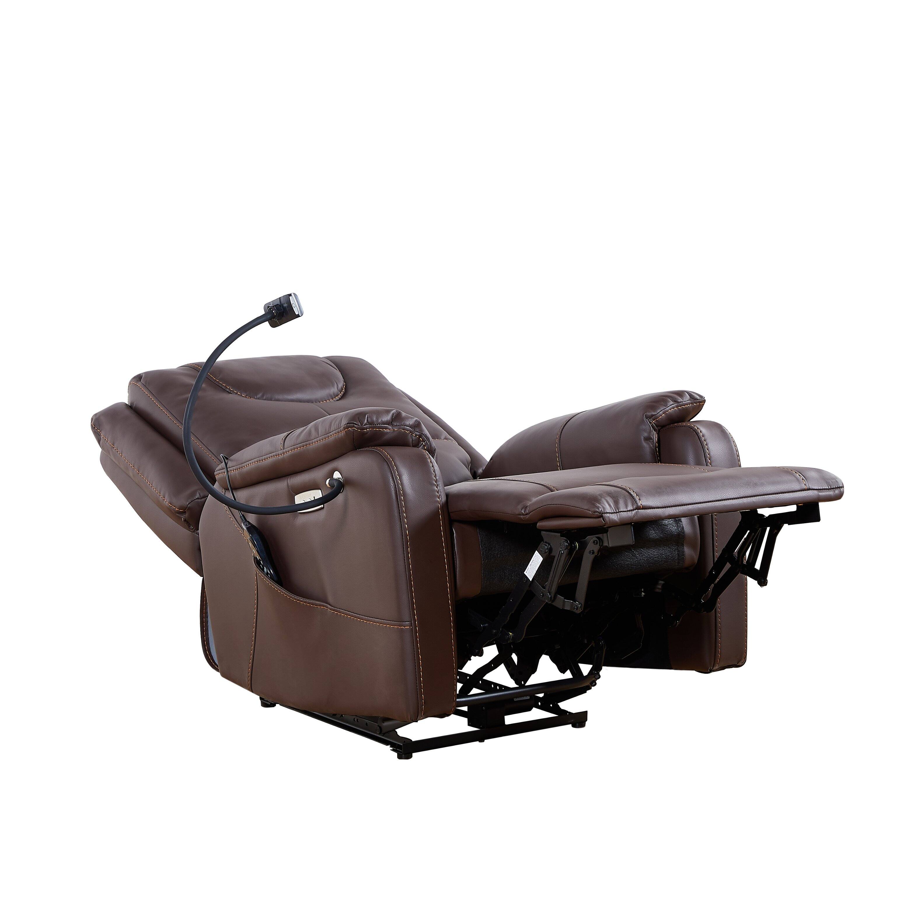 Alt View 1. APRILSOUL - Liyasi Zero Gravity Power Recliner Massage Heating Phone Holder Side Pockets Usb Charge Ports - Brown.