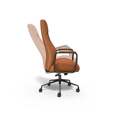 Alt View 2. Staples - Staples® Laconia Ergonomic Leather Swivel Manager Chair, Brown (HLC-3932) - Brown.