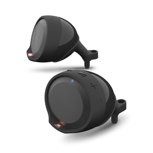 Left. JBL - JBL CRUISE Bluetooth Handlebar speaker kit - BLACK     (REQUIRES SPECIFIC BOLT KITS - NOT INCLUDED) - Black.