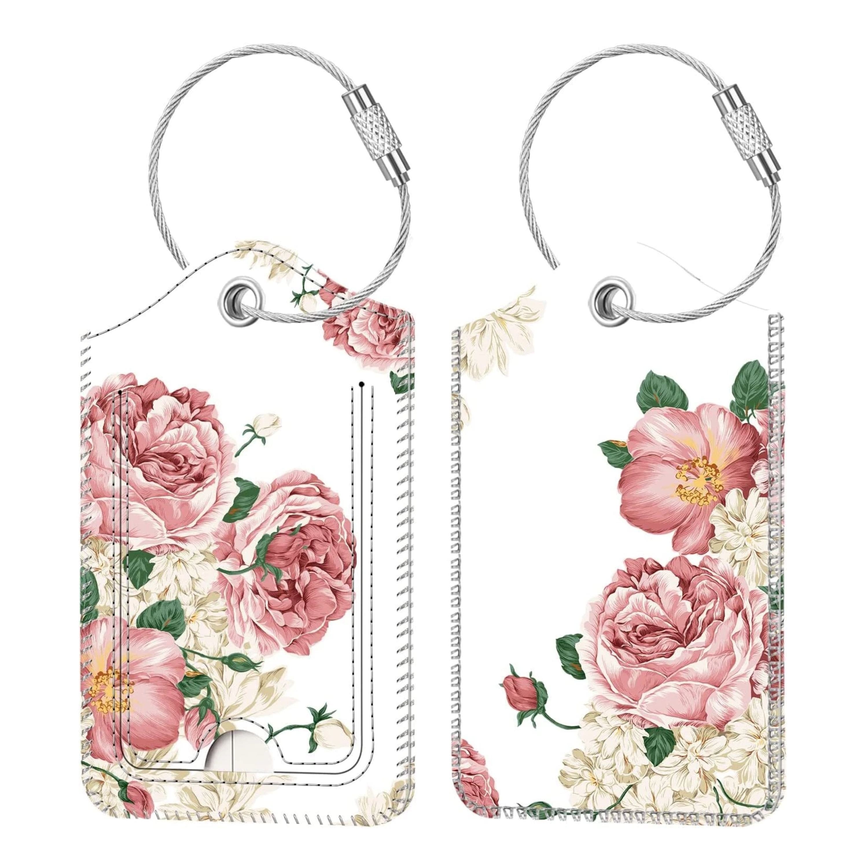 Kitcheniva - Luggage Tags For Travel Bag Suitcase With Loop & Privacy Cover ID Label Pack Of 2 Flower - Flower Festival price history on PriceWatchPro