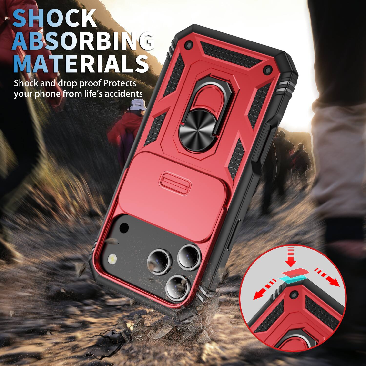 SHOCK ABSORBING MATERIALS  
Shock and drop proof  
Protects your phone from life's accidents