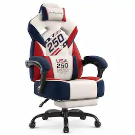 CloudRest Pro - Gaming Chair for Adults Ergonomic Premium Fabric Computer Chair with Thick Native Cotton Cushion,Linked Armrests - PTR