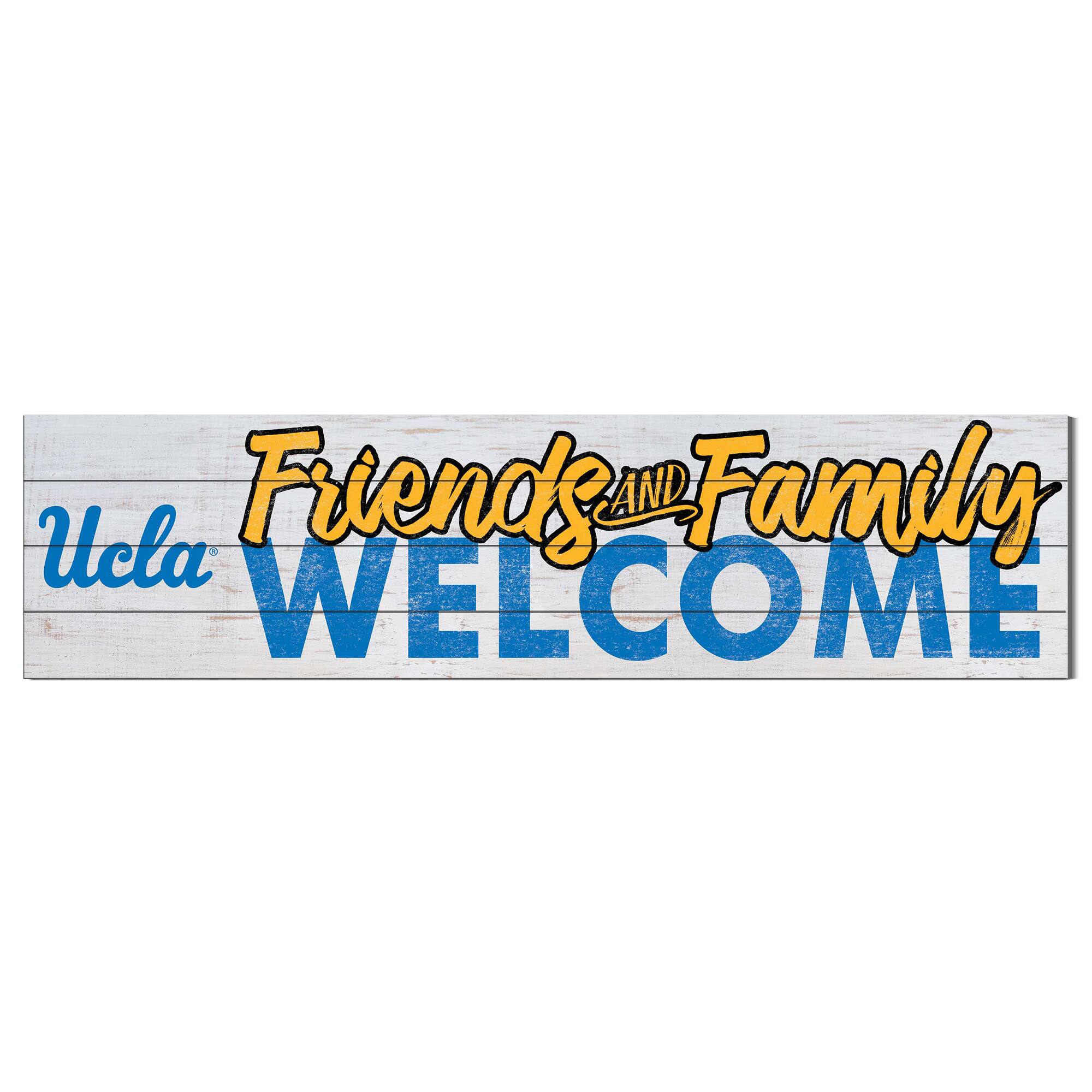 White UCLA Bruins 10'' x 40'' Friends & Family Welcome Sign