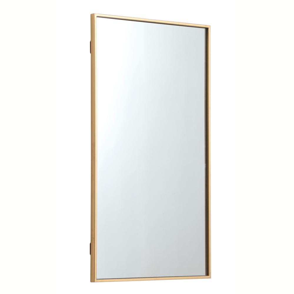 Alt View 6. Elegant Decor - Metal frame rectangle mirror 20 inch in Brass - Brass.