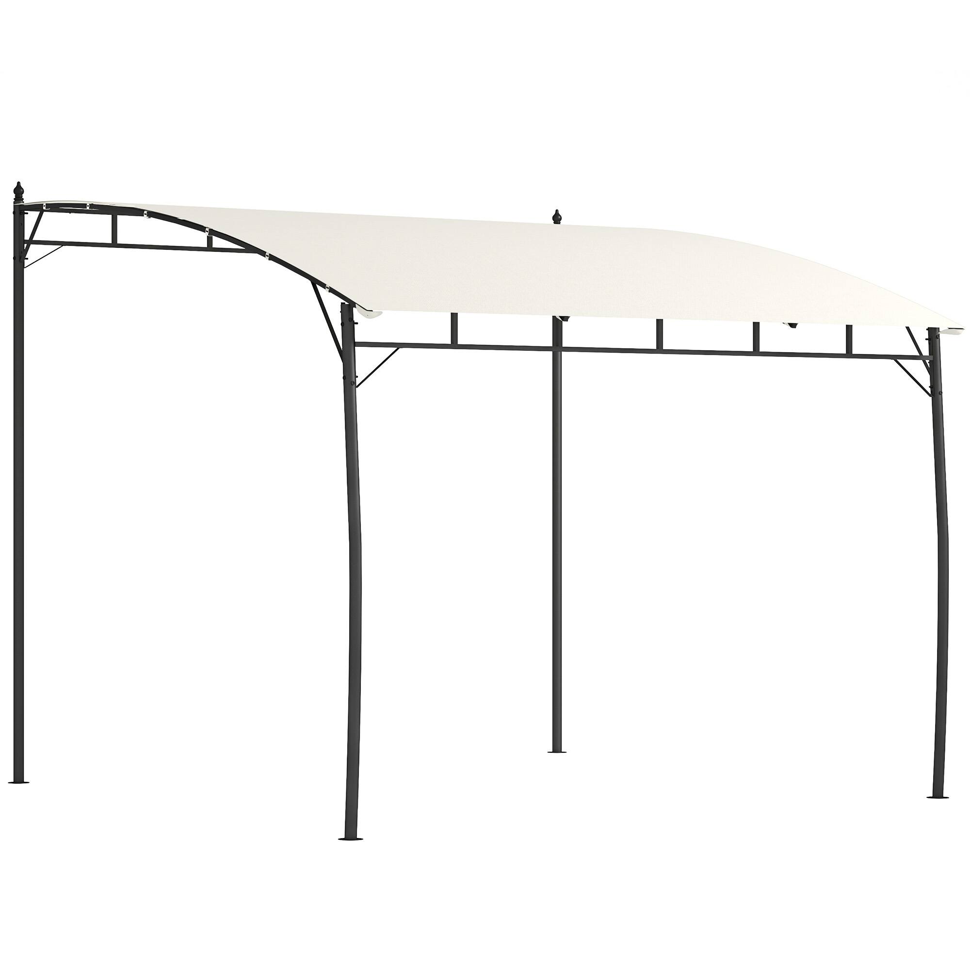 Front. Outsunny - 10' x 15' Outdoor Pergola Gazebo with UV-Resistant Canopy and Metal Frame, Sun Shade Shelter for Porch, Patio - Cream White.