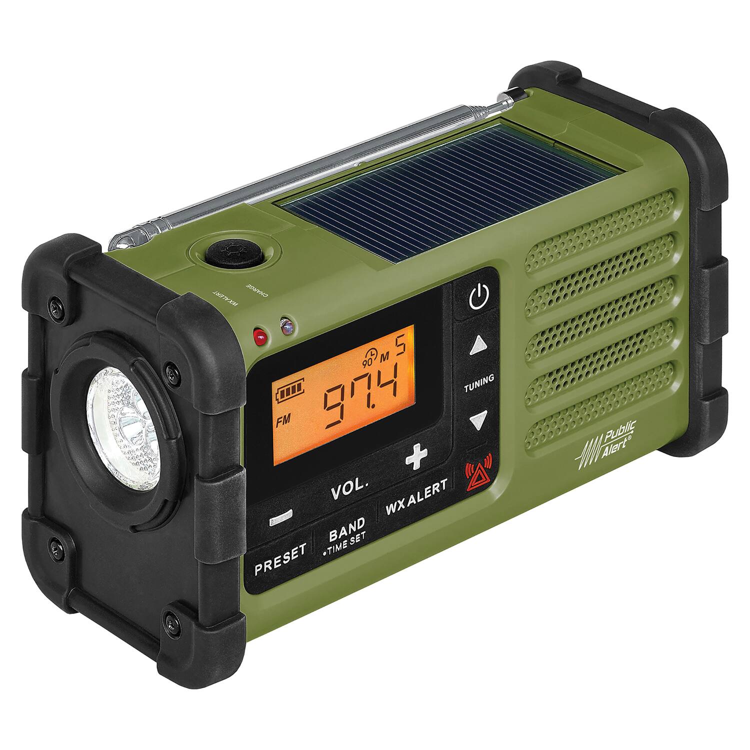 WAPCAL TECHNO 5% METUNING FM 74 + VOL. WXALERT WX BAND SET + TIME PRESET Public Alert