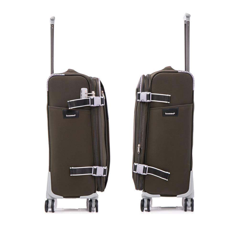 Back. BreeBe - Softside Upright Luggage Set , Lightweight,4-Piece (20/24/28/32) - Sage Green.
