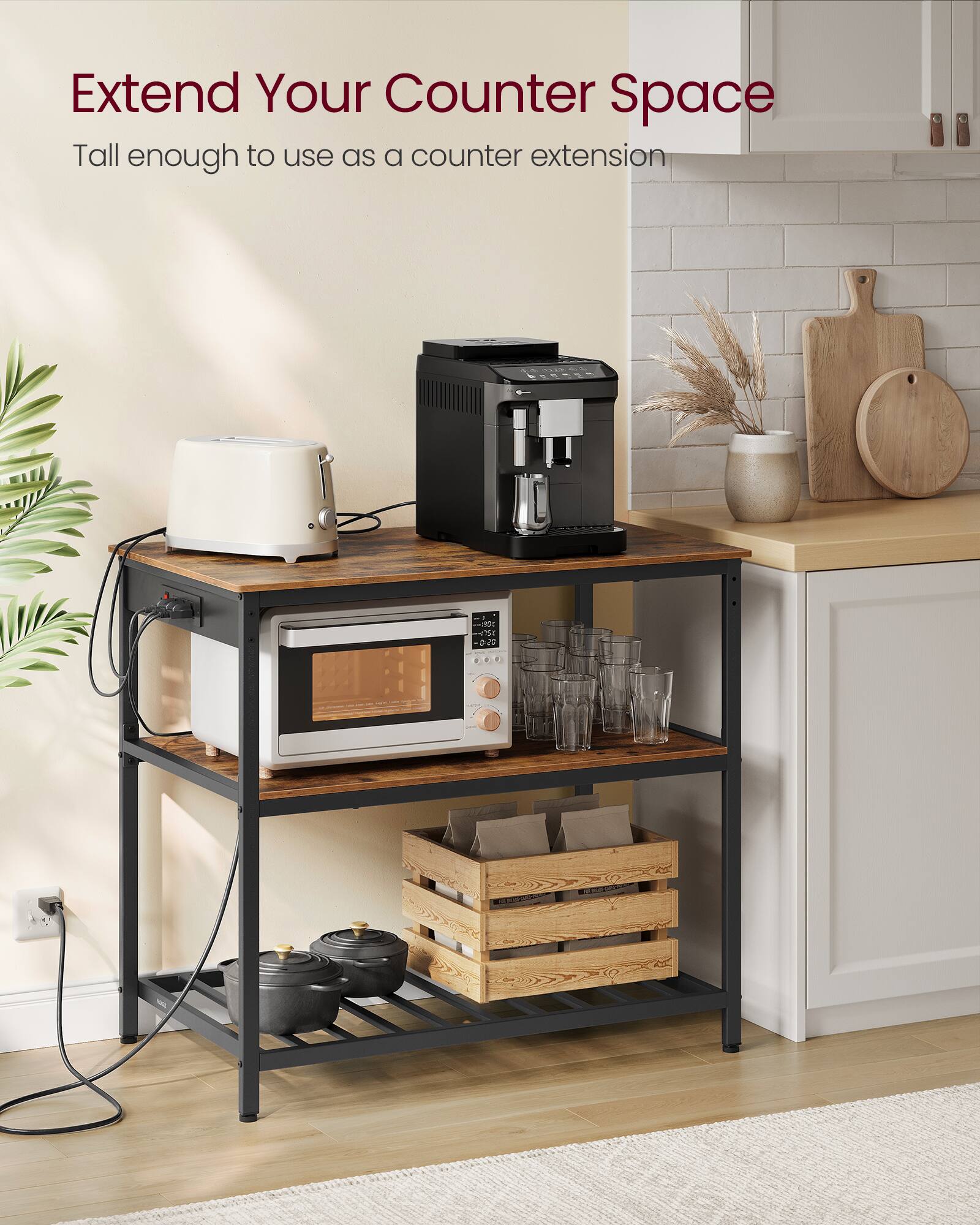 Extend Your Counter Space  
Tall enough to use as a counter extension