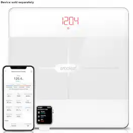 Arboleaf - Smart Scale for Body Weight, FSA HSA Eligible, 14 Body Composition Metrics, Bluetooth Sync - White