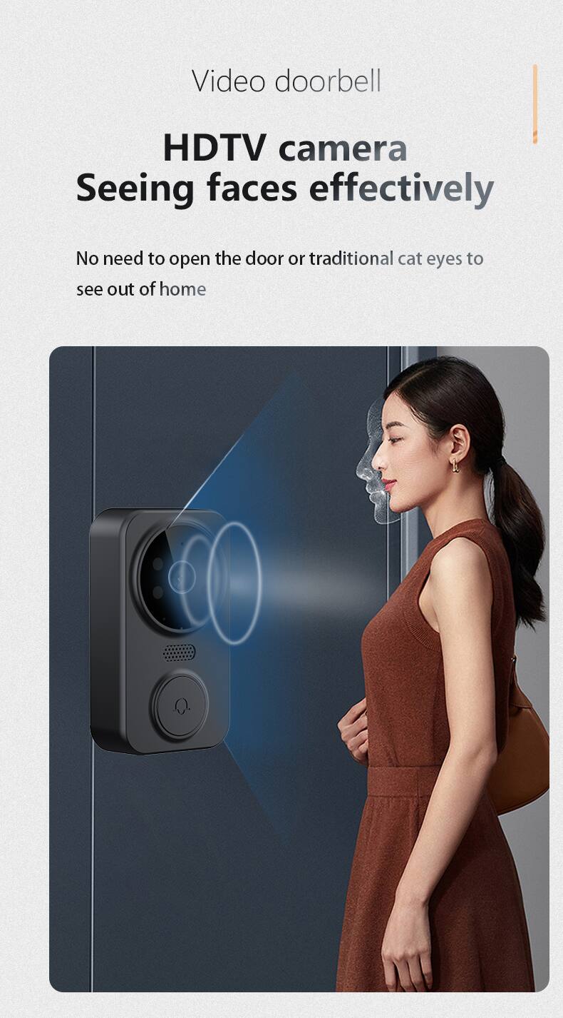 Video doorbell

HDTV camera  
Seeing faces effectively

No need to open the door or traditional cat eyes to see out of home