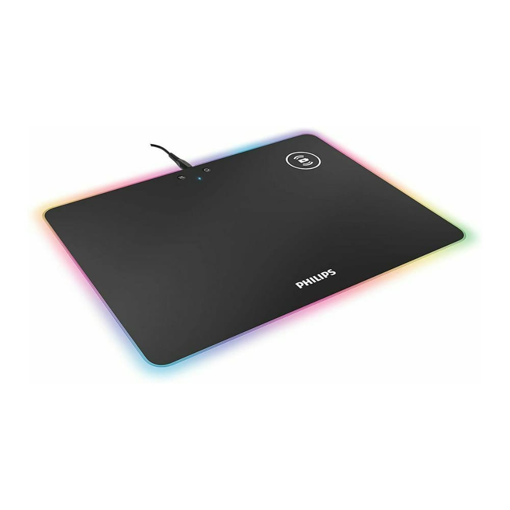 Philips - RGB Illuminated Gaming Mouse Pad with Non-Slip Rubber Base - Black