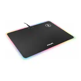 Philips - RGB Illuminated Gaming Mouse Pad with Non-Slip Rubber Base - Black