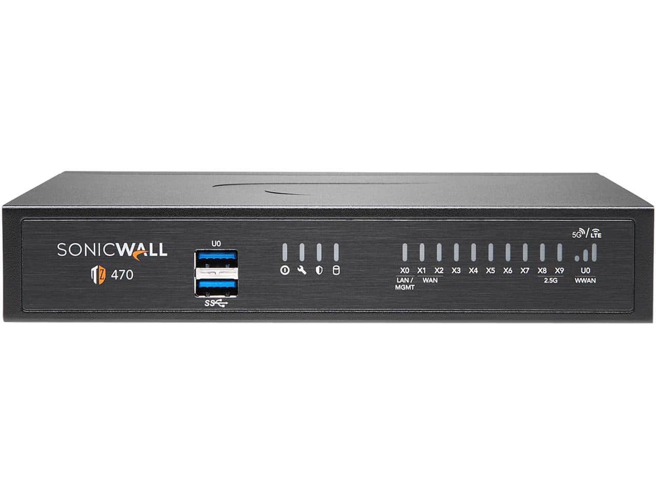 SonicWall - TZ470 Firewall Gen 7 w/ Total Secure 1-Year, Gen 6 Replacement | 03-SSC-8143 - Black
