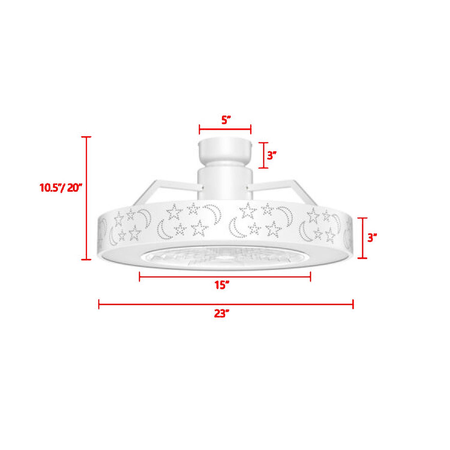 10.5" 20" 5" 3" 3" 15" 23"