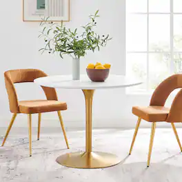 Pursuit 40" Dining Table by Modway - White Gold