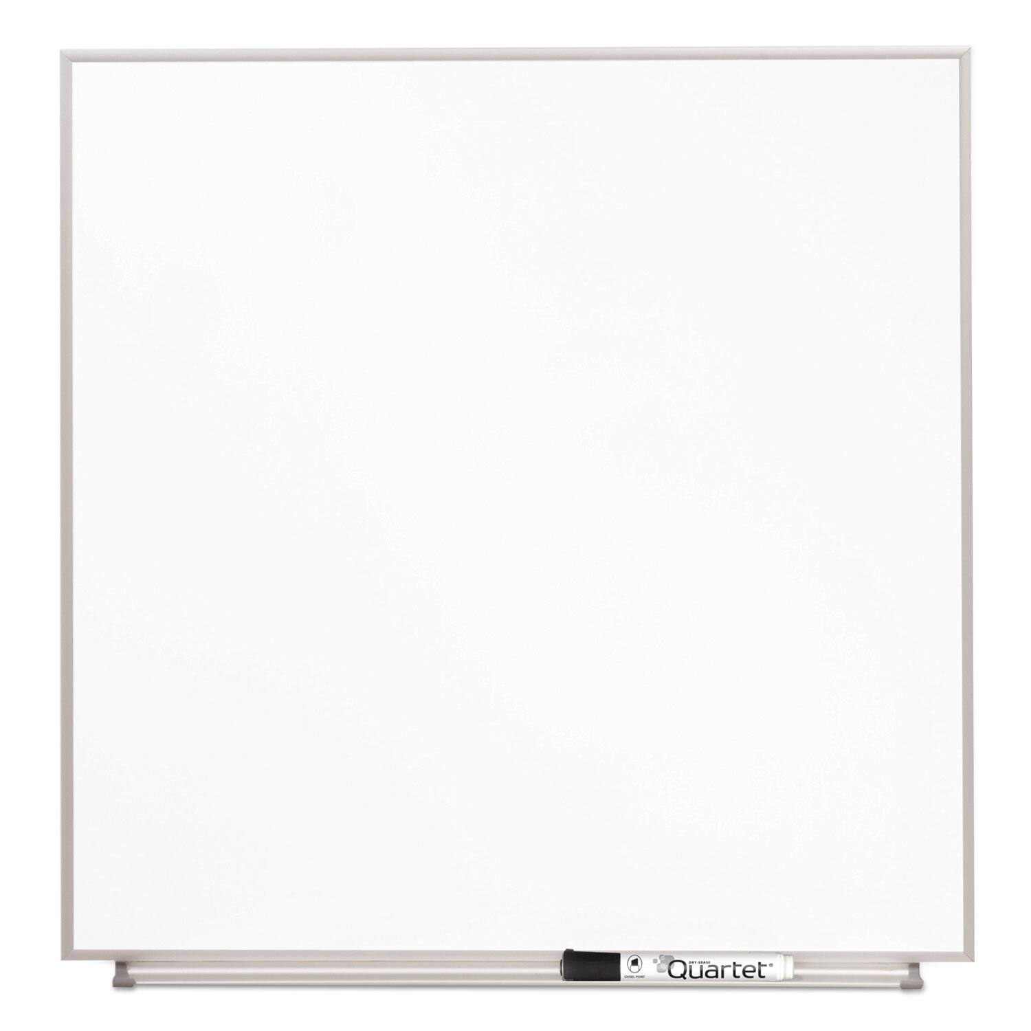 Front. Quartet - Matrix Magnetic Boards, 23" x 23", White Surface, Satin Aluminum Frame.