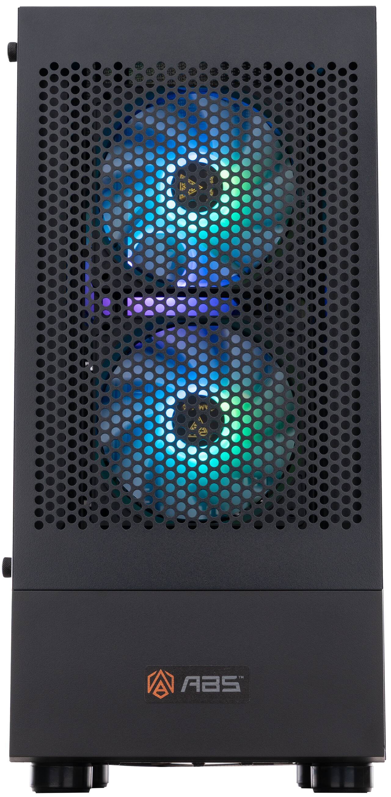 Angle. ADVANCED BATTLESTATIONS - ABS Flavonius Aqua Gaming PC - Windows 11 - Intel Core 5 120 - GeForce RTX 5060 - 32GB DDR4 - 1TB M.2 NVMe - black.