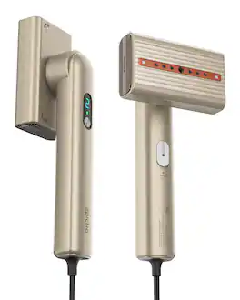 Epicka - Dual Voltage Travel Steamer 100-240V, 2-in-1 Handheld Garment Steamer & Iron, Portable with Auto Shut-Off & Dual Steam - Gold